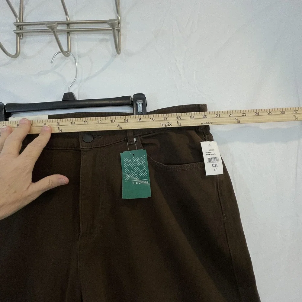 NWT, DL1961 Jeans Mens 40x36 Dark Brown Vinn Casual Straight Stretch Twill Pants